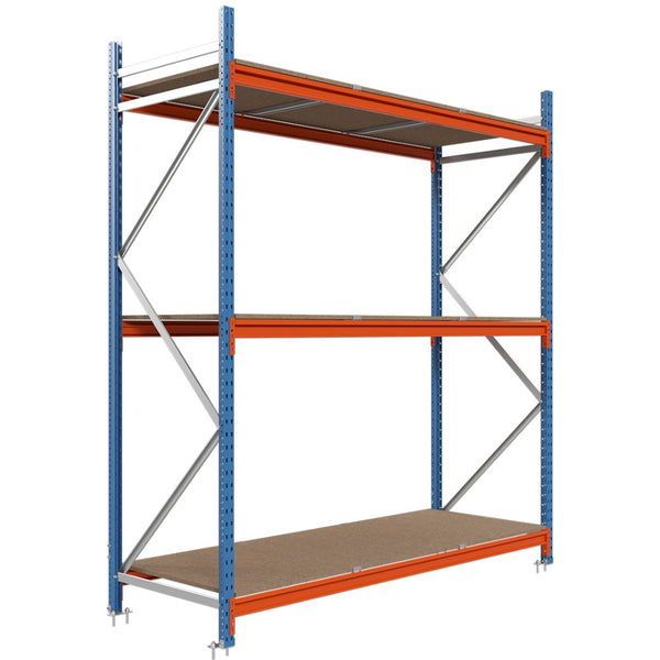 Estantería picking con tablero aglomerado 200x240x100cm 3 niveles Azul-naranja