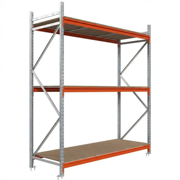 Weitspannregal - Grundregal mit Spanplatte - 200x150x80 - 3 Böden