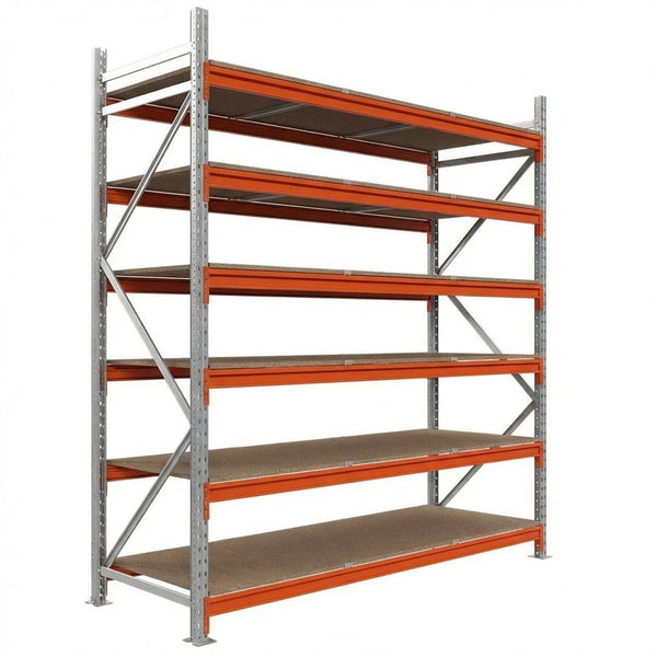 Weitspannregal - Grundregal mit Spanplatte - 250x185x60 - 6 Böden