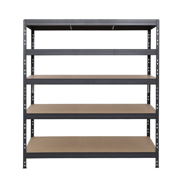 Metallregal RIVET 150x45/150x60 mit 2 Verstärkungen und 5 grauen Regalböden