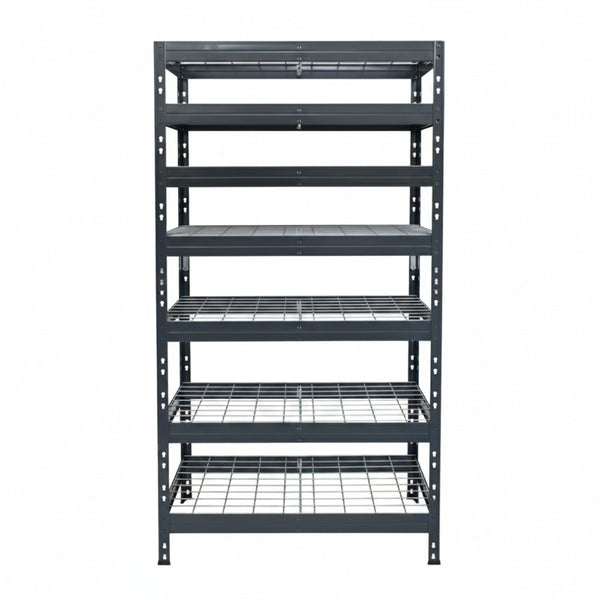 Szürke fém polc Rivet DRM 252x90x45 cm, 7 szinttel