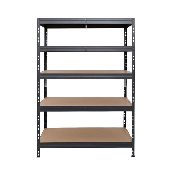 Estantería metálica sin tornillos RIVET PRO con tablero aglomerado 252x120x45cm 5 niveles gris