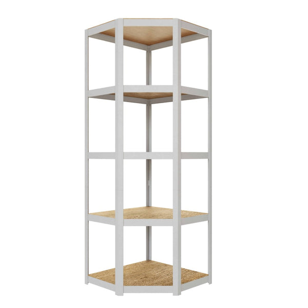 Büro-Eckregal AR Style, 198x70x70x40 cm, 5 Böden, weiß