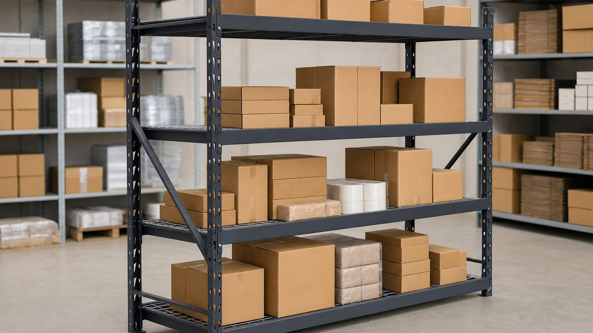 Optimización de almacén con estanterías metálicas y mejor organización