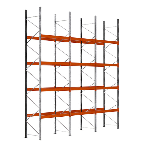 Estantería para palets módulo inicial 600x185x110cm. 4 niveles 1000kg por paleta 3 módulos