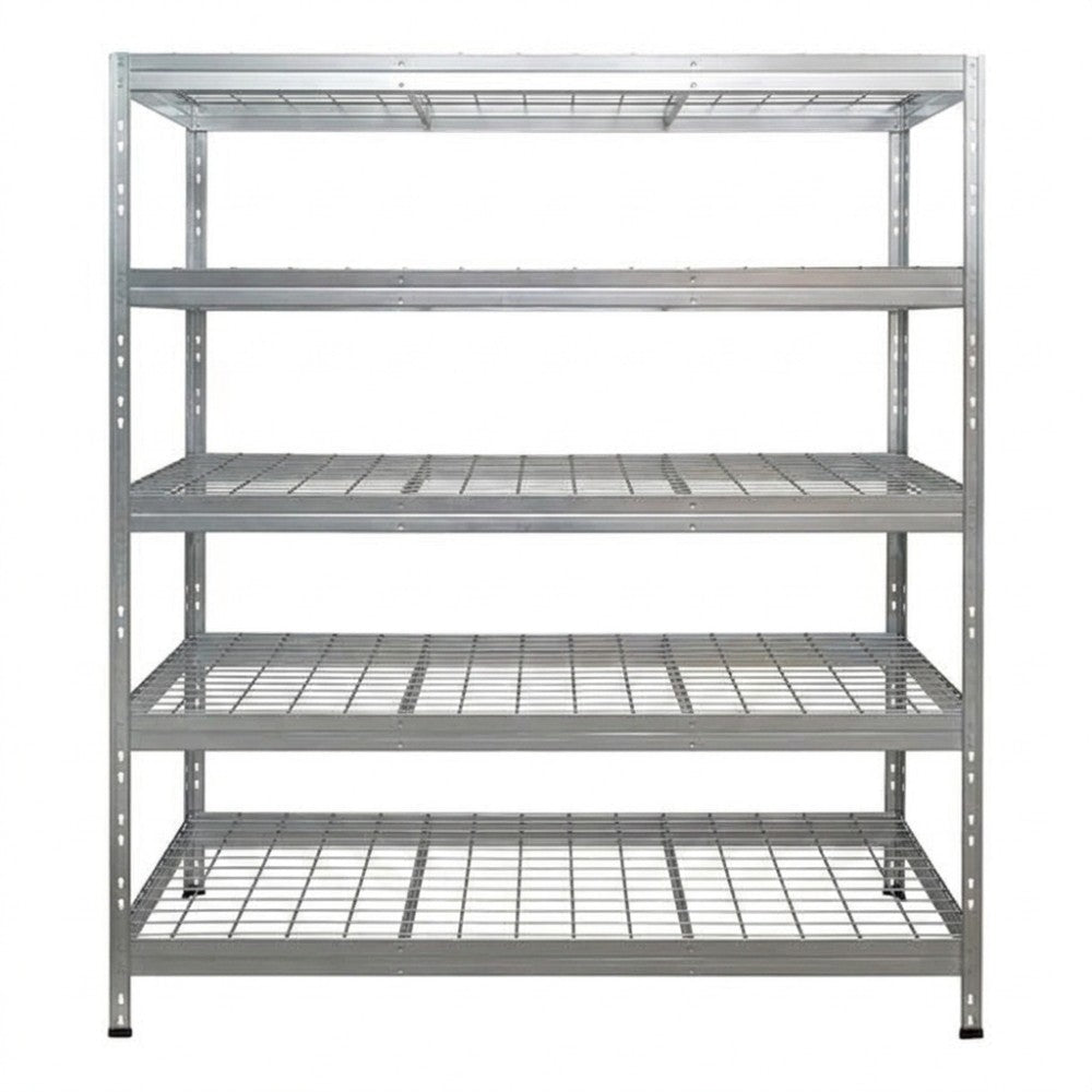 Regały metalowe BULLRACK RIVET PRO 200x120x60 kratka stalowa 5 poziomów ocynkowany