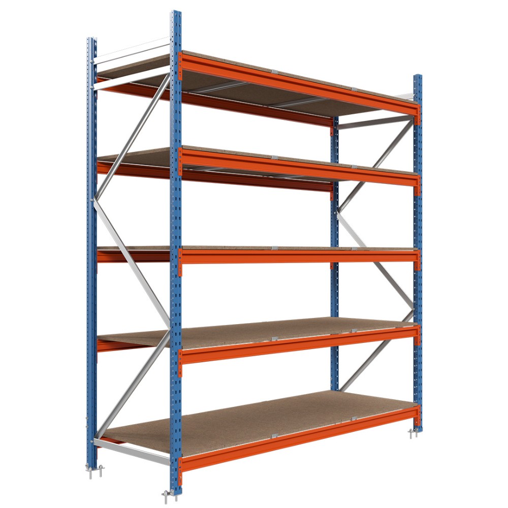 Estantería picking con tablero aglomerado 200x185x80cm 5 niveles Azul-naranja