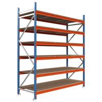 Estantería picking con tablero aglomerado 200x150x60cm 6 niveles Azul-naranja