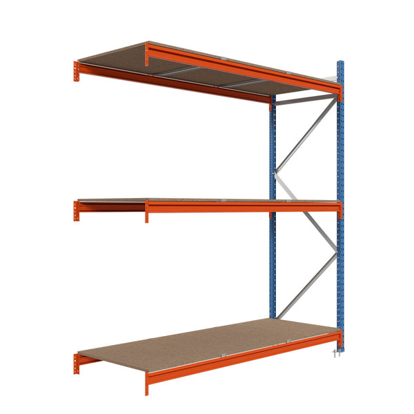 Módulo adicional para estantería picking con tablero aglomerado 200x240x100cm 3 niveles Azul-naranja