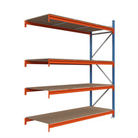 Módulo adicional para estantería picking con tablero aglomerado 200x150x60cm 4 niveles Azul-naranja