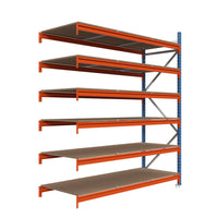Módulo adicional para estantería picking con tablero aglomerado 200x240x100cm 6 niveles Azul-naranja