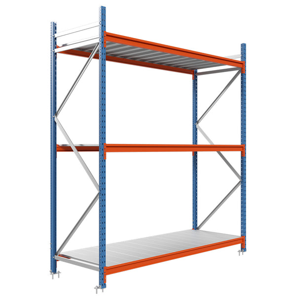 Estantería picking con estantes metálicos 200x240x80cm 3 niveles Azul-naranja