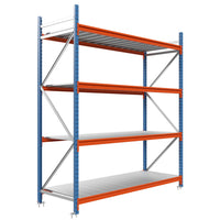 Estantería picking con estantes metálicos 200x225x60cm 4 niveles Azul-naranja