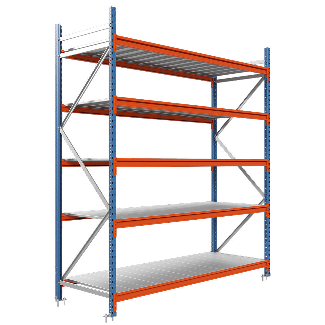 Estantería picking con estantes metálicos 200x225x100cm 5 niveles Azul-naranja