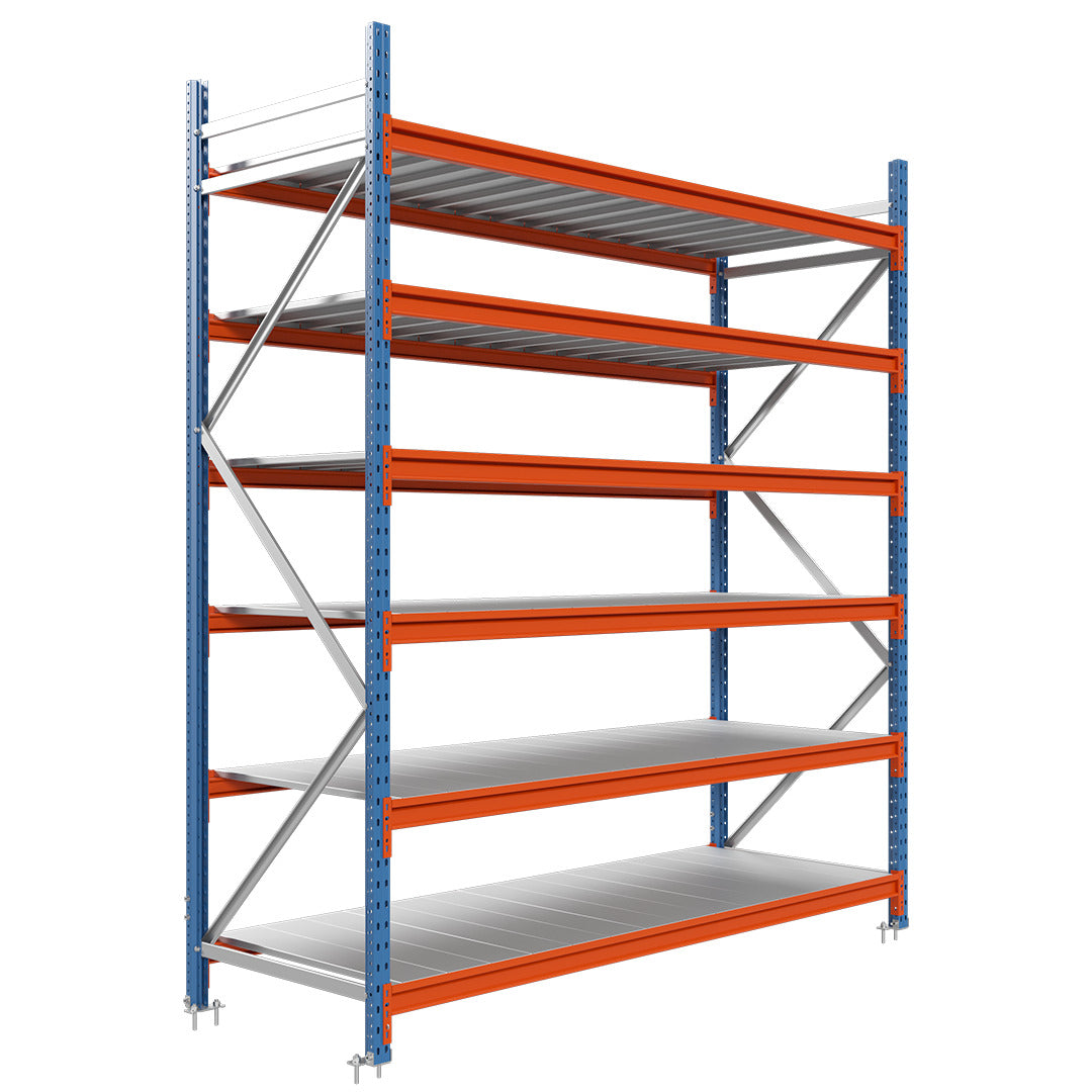 Estantería picking con estantes metálicos 200x225x100cm 6 niveles Azul-naranja