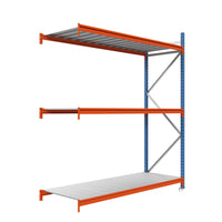 Módulo adicional para estantería picking con estantes metálicos 200x240x60cm 3 niveles Azul-naranja