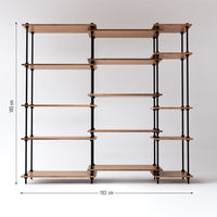 Größenübersicht des DecoSeries Metallregals mit 2 Standard L und 1 Standard S