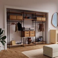 Metallregal DecoSeries mit 2 Kleiderschränken und 1 Standard L, stilvoll dekoriert