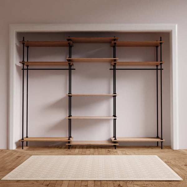 Metallregal DecoSeries mit 2 Kleiderschränken und 1 Standard L, schlicht dargestellt