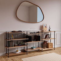 DecoSeries fém polcrendszer 3 alacsony Standard L polccal, stílusosan dekorálva
