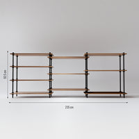 Méretáttekintő a DecoSeries fém polcrendszerről 3 alacsony Standard L polccal