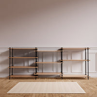 DecoSeries fém polcrendszer 3 alacsony Standard L polccal, egyszerű megjelenítés