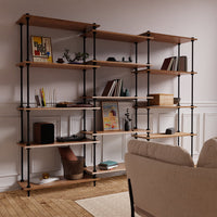 Metallregal DecoSeries mit 3 Standard L Regalen, stilvoll dekoriert