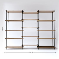 Größenübersicht des DecoSeries Metallregals mit 3 Standard L Regalen