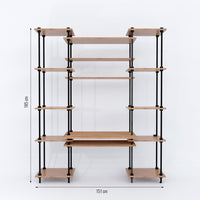 Größentabelle für DecoSeries Schreibtisch mit zwei kleinen Standardregalen