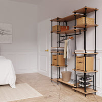 Verschiedene dekorative Elemente am Metallkleiderschrank DecoSeries mit zwei StandardS Regalen