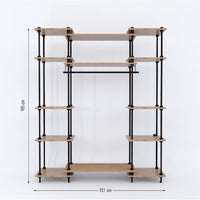 Größenübersicht Metallkleiderschrank DecoSeries mit zwei StandardS Regalen