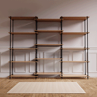 Drei DecoSeries Metallregale in Standard L mit Dekoration