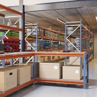 Módulo adicional para estantería picking con tablero aglomerado 200x150x100cm 3 niveles Azul-naranja