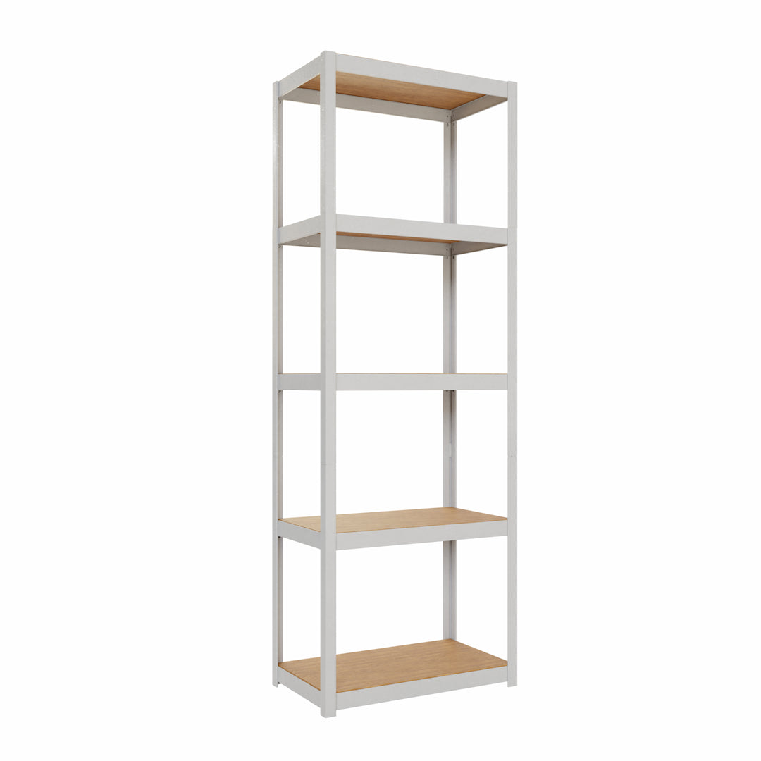 Seitenansicht eines Metallregals STYLE 70x40 mit fünf Ebenen