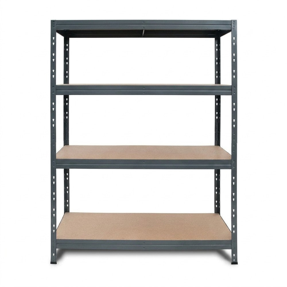 Regały metalowe BULLRACK RIVET PRO 200x150x60 płyta wiórowa DTD 4 poziomy antracytowy szary