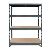 Regały metalowe BULLRACK RIVET PRO 200x150x60 płyta wiórowa DTD 4 poziomy antracytowy szary