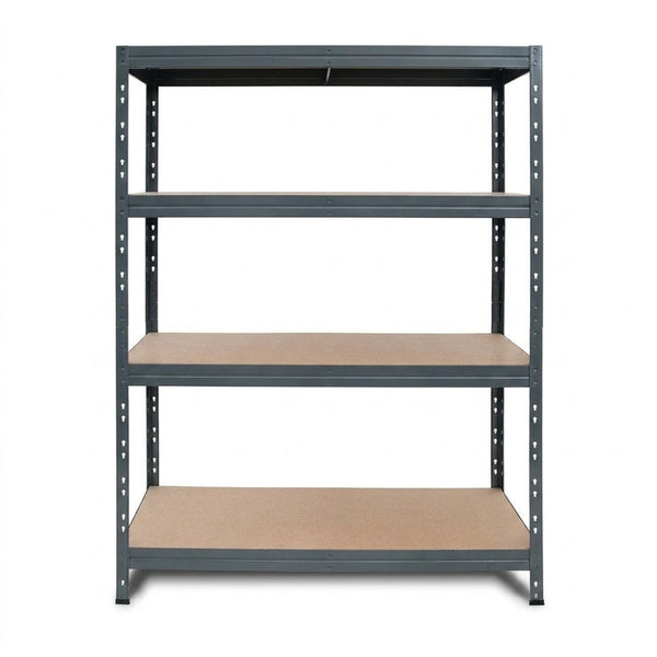 BULLRACK RIVET PRO nagy teherbírású állvány, 200×150×60 cm, 4 szint, forgácslap polccal, 480 kg/polc, antracitszürke