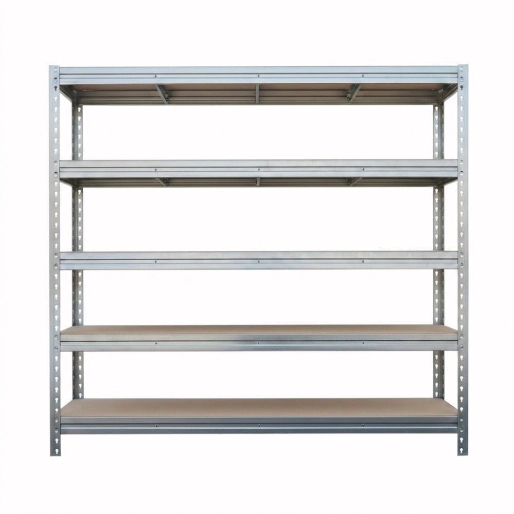 Estantería metálica para carga pesada BULLRACK RIVET PRO con tablero aglomerado 200x120x60cm 5 niveles galvanizado