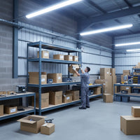 Bullrack Rivet Pro graues Metallregal in Werkstattumgebung