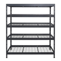 Regały metalowe BULLRACK RIVET PRO 200x150x60 kratka stalowa 5 poziomów antracytowy szary