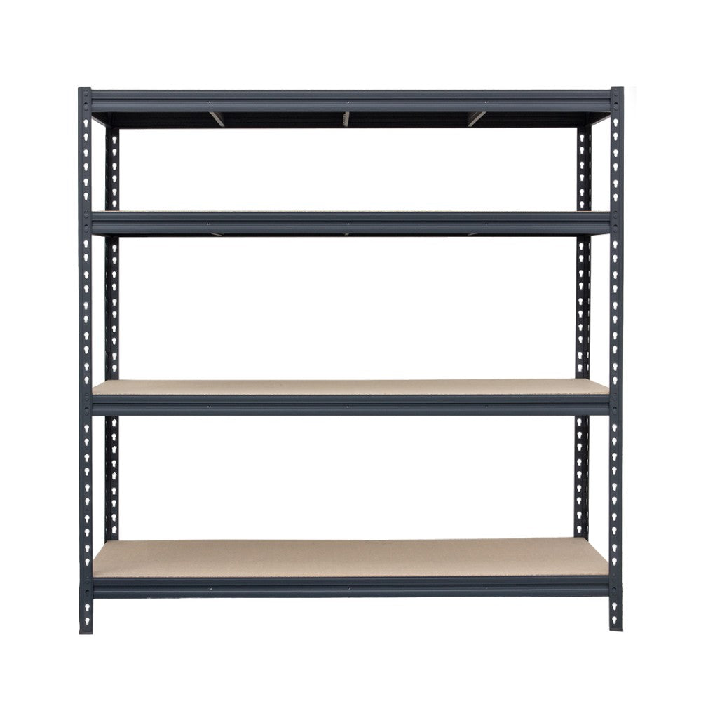 Schwerlastregal BULLRACK RIVET PRO, 200x180x45cm, Spanplatte, 4 Böden, anthrazitgrau