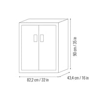 Technische Zeichnung Metallschrank 90x82x43 cm