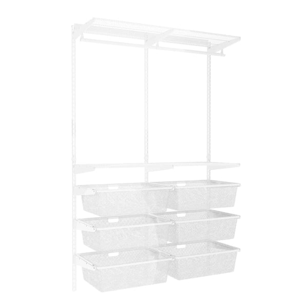 Offenes Schrank­system 200x120x40cm, weiß, mit Wandleisten