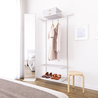 Offenes Schrank­system 200x80x40cm, weiß, mit Wandleisten