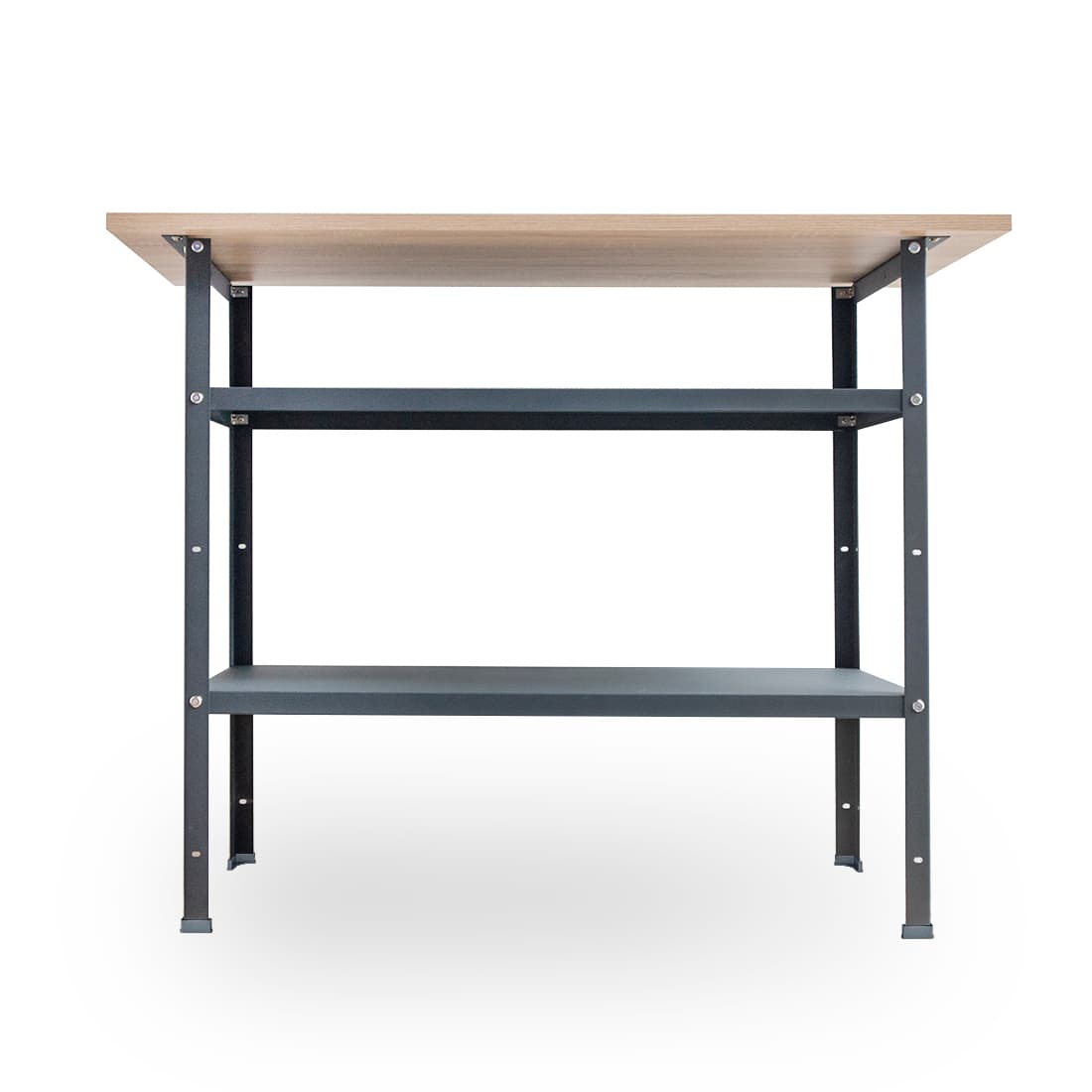 Metall-Werkbank 80x120x60 cm in Anthrazit, Frontansicht