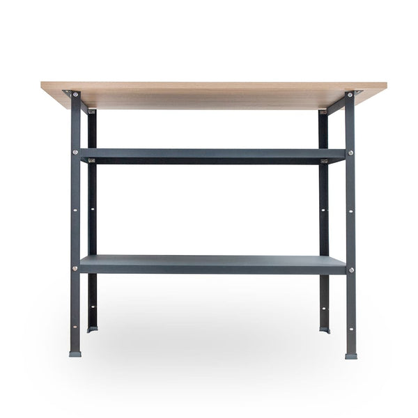 Metall-Werkbank 80x120x60 cm in Anthrazit, Frontansicht