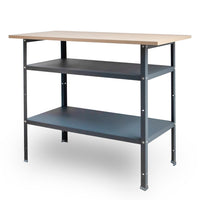 Metall-Werkbank 80x120x60 cm in Anthrazit, Seitenansicht