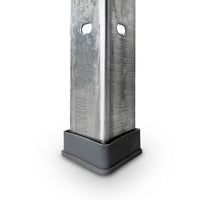 Szczegół ocynkowanego metalowego stołu warsztatowego 92x120x60 cm