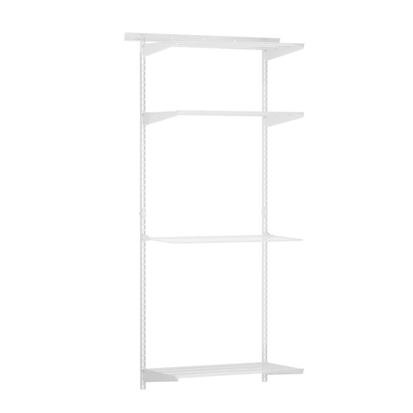 Wäscheregal 200x80x40cm, weiß, mit Wandleisten