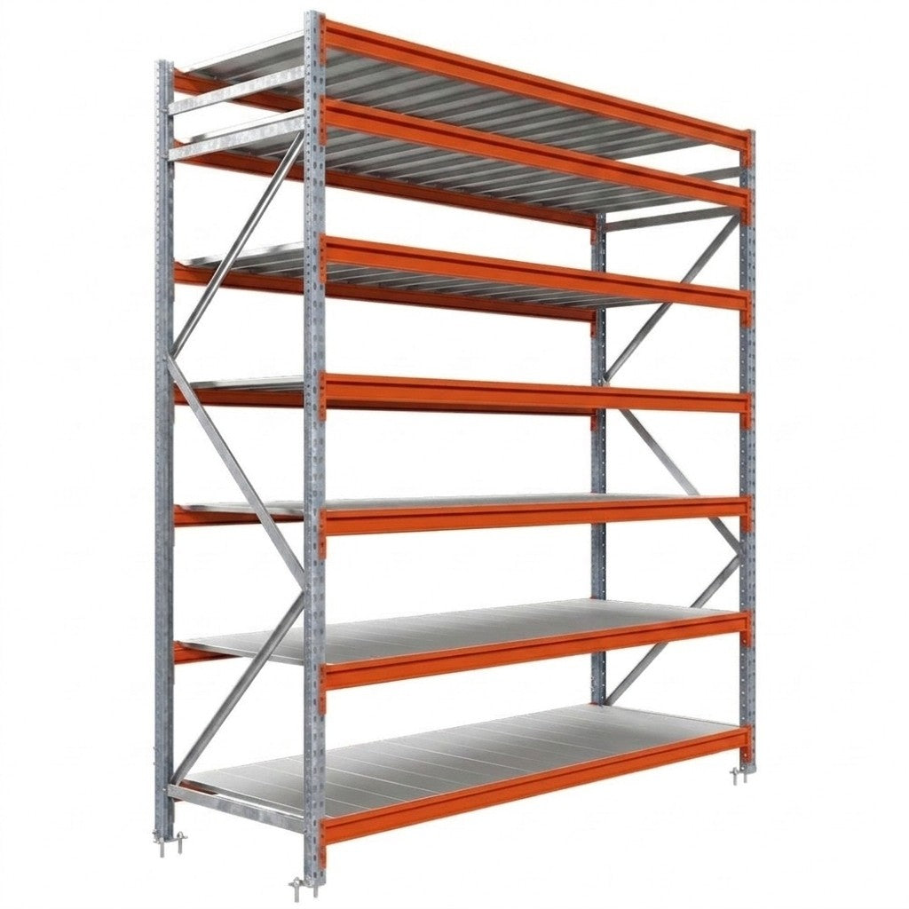 Weitspannregal - Grundregal mit Metallboden - 250x185x60 - 7 Böden
